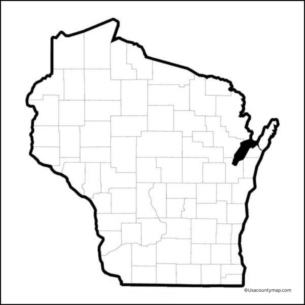 Blank Wisconsin County Map