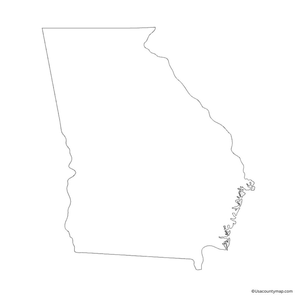 Blank Georgia County Map 