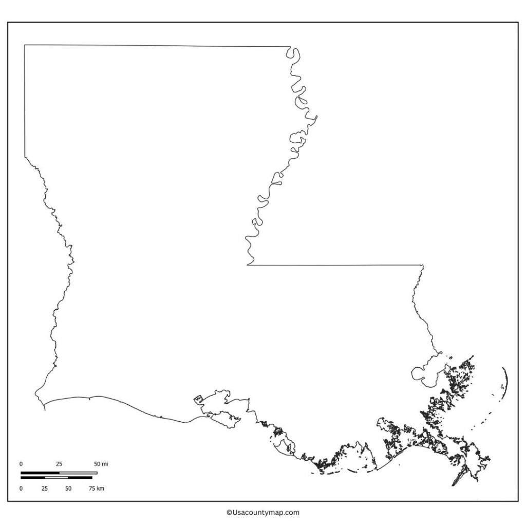 Blank Louisiana Map