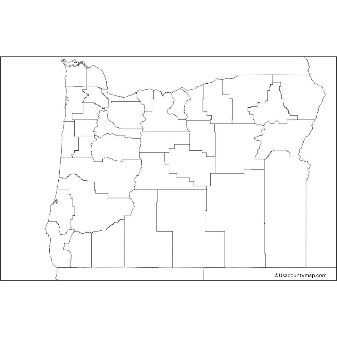 Blank Oregon Map – Outline for Learning Use