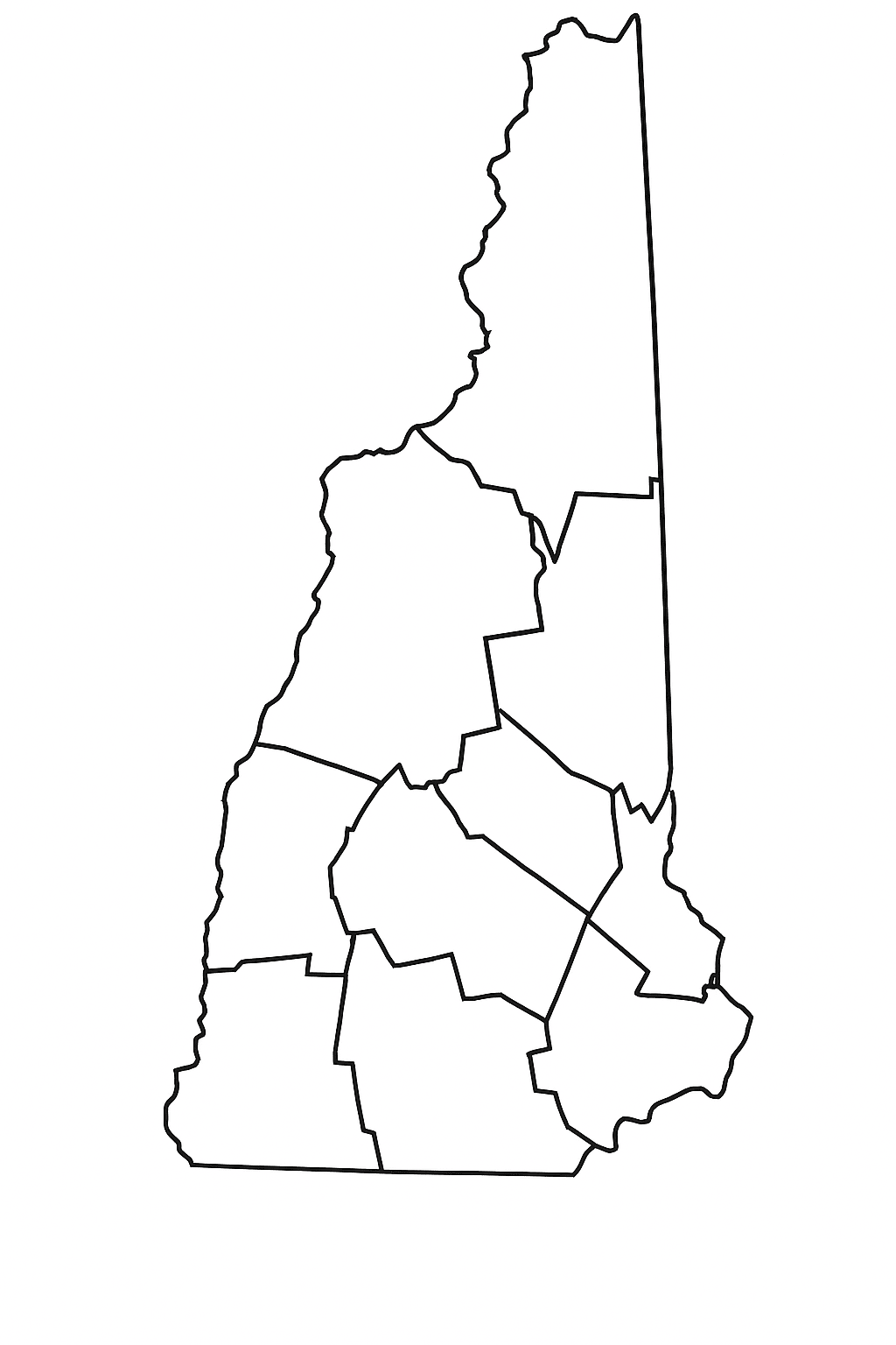 Blank New Hampshire Map