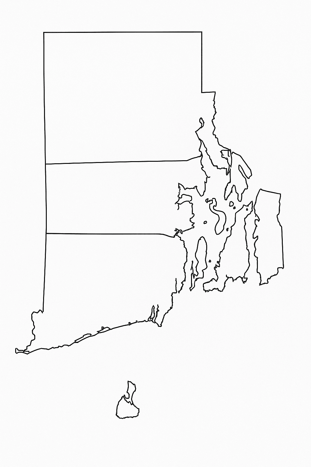 Blank Rhode Island Map