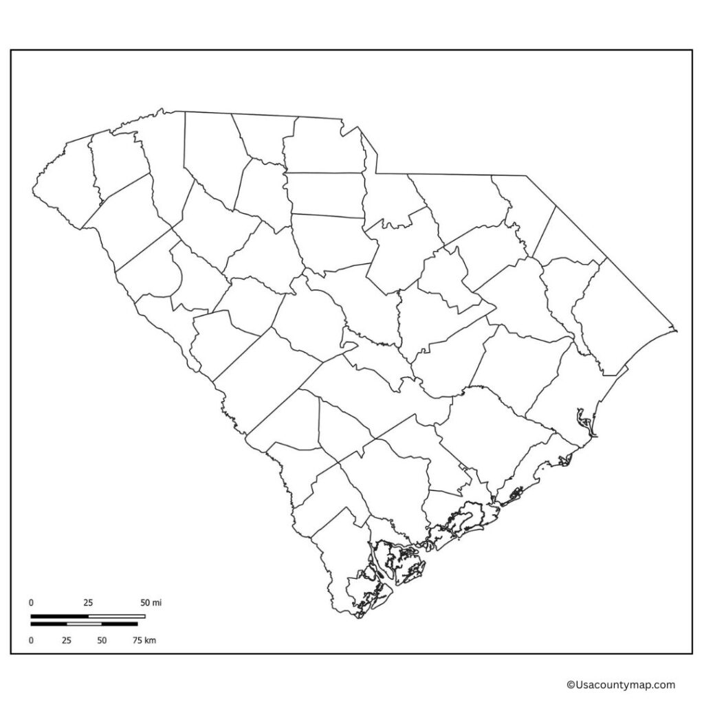 Blank South Carolina Map