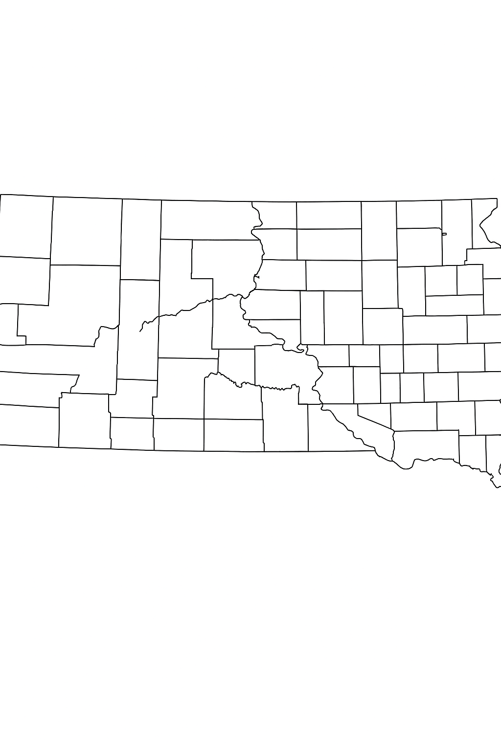 Blank South Dakota Map