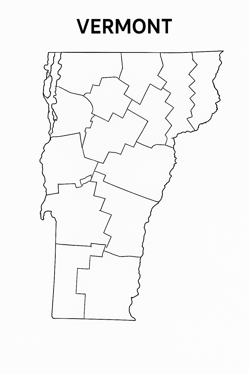 Blank Vermont County Map