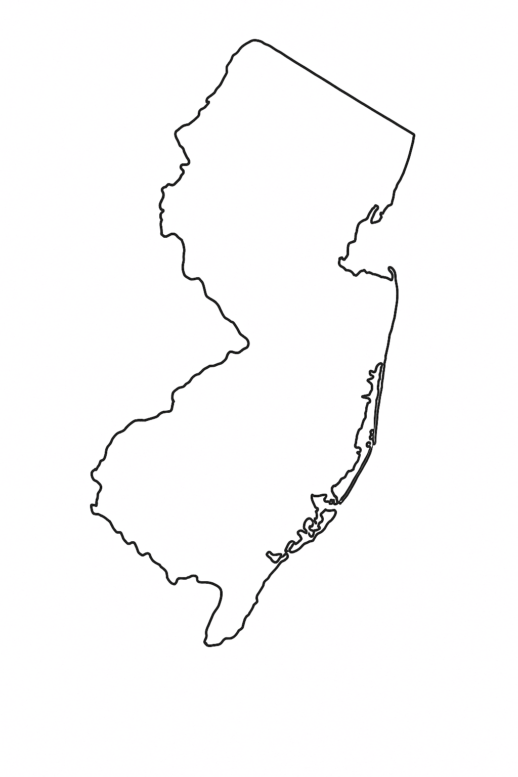 Blank New Jersey Map