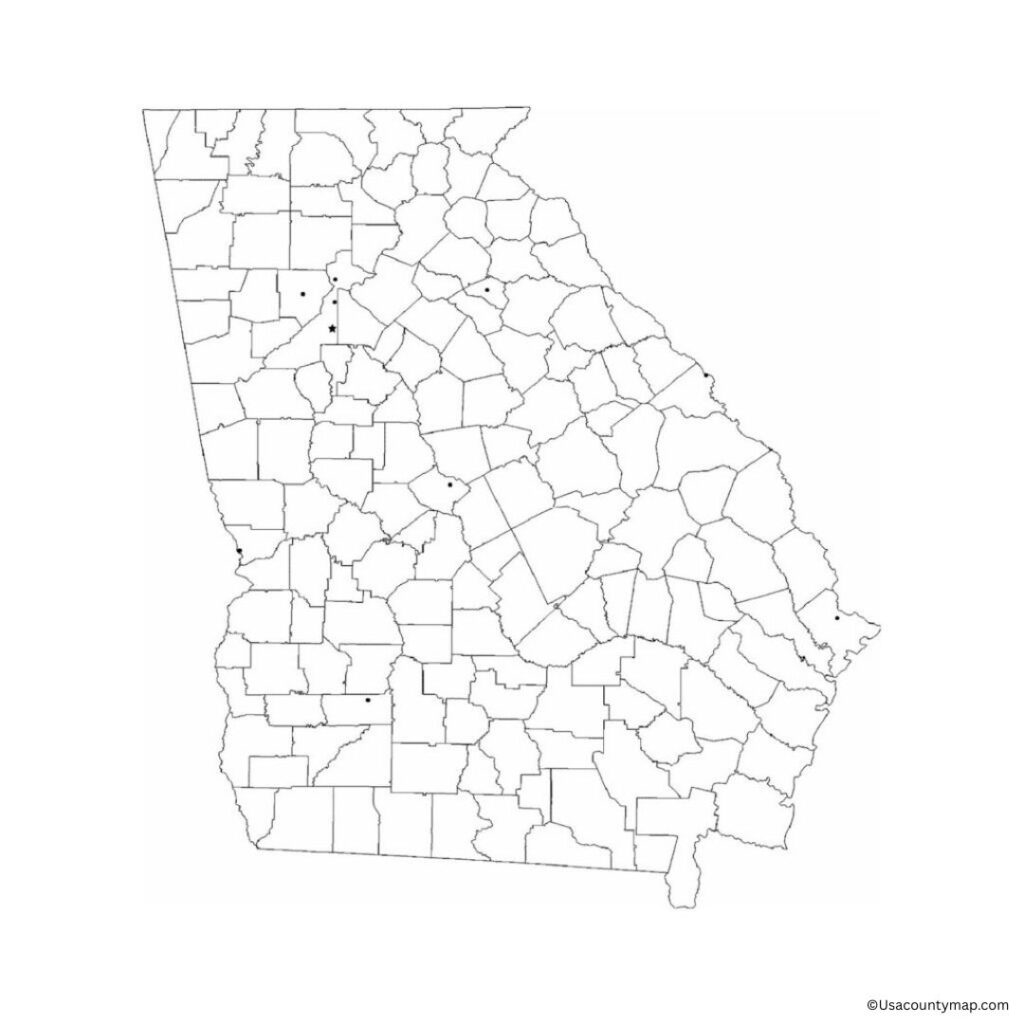 Blank Georgia County Map 