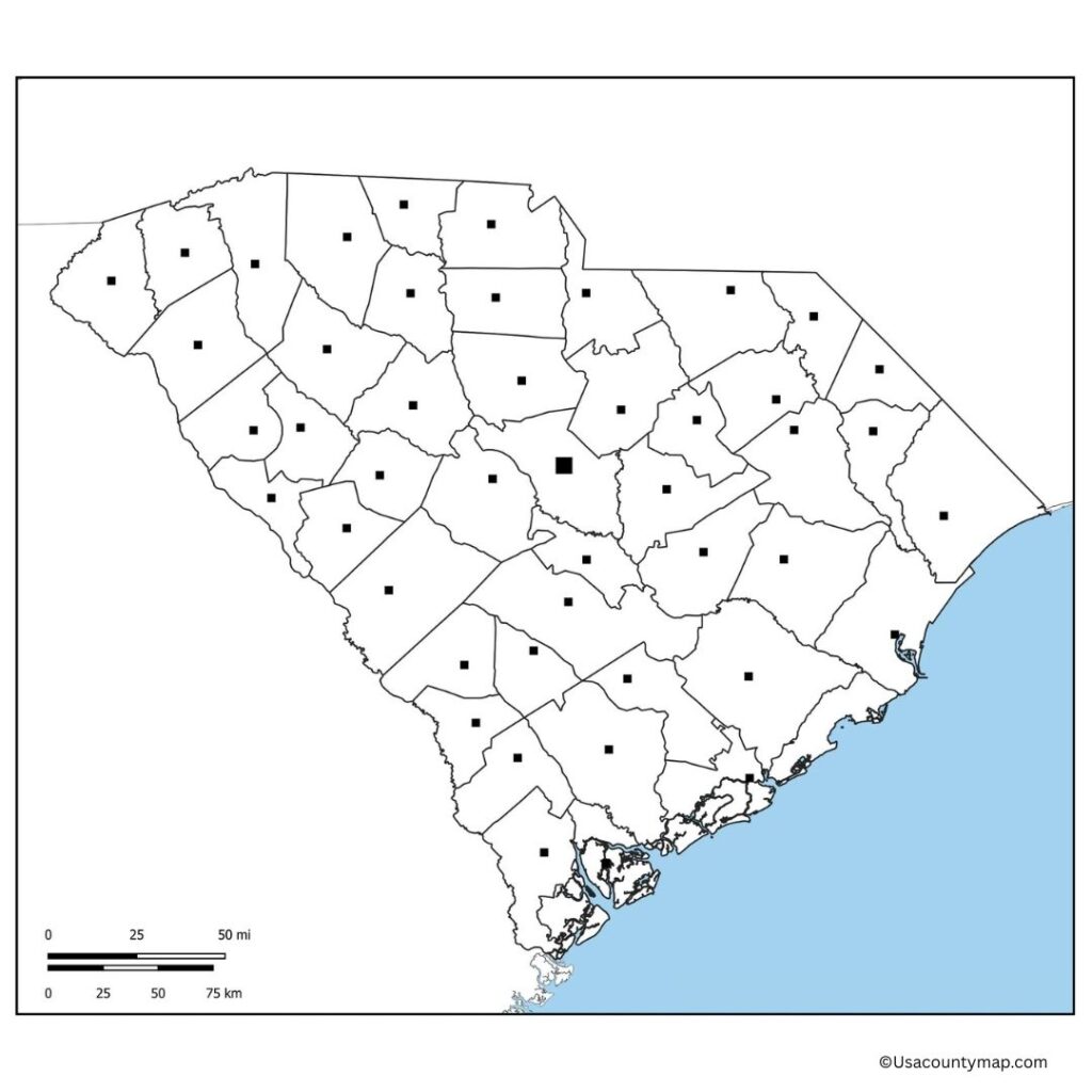 Blank South Carolina Map
