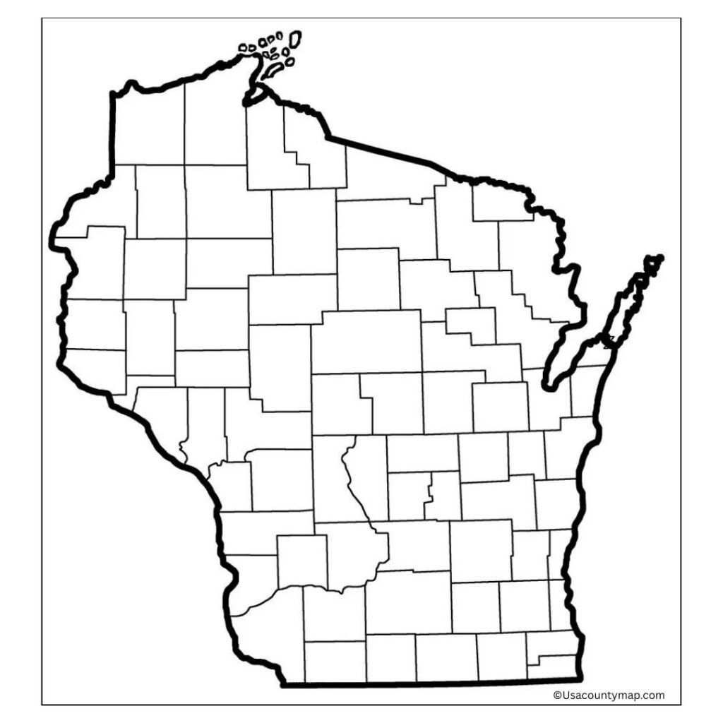 Blank Wisconsin County Map