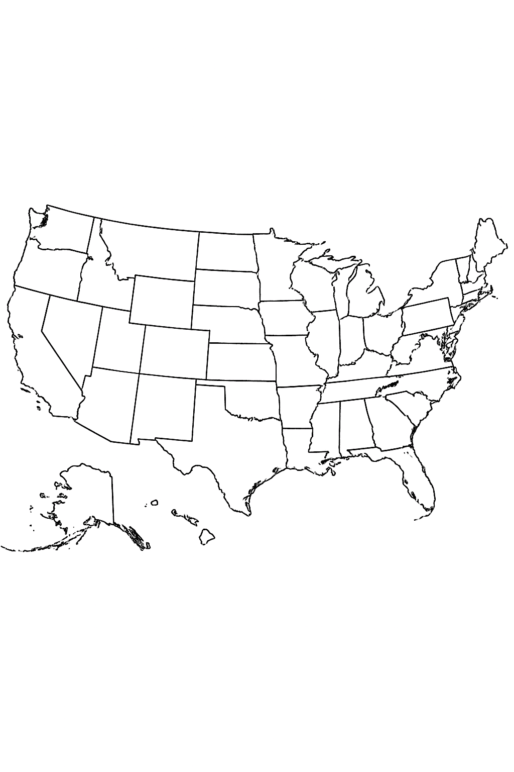 Blank USA Map