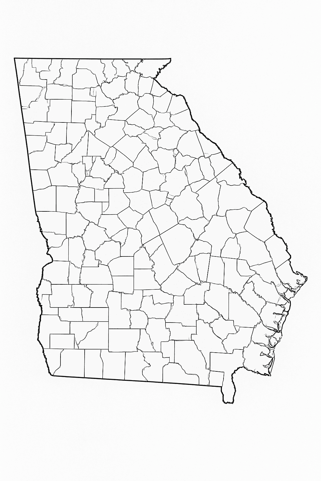 Blank Georgia County Map