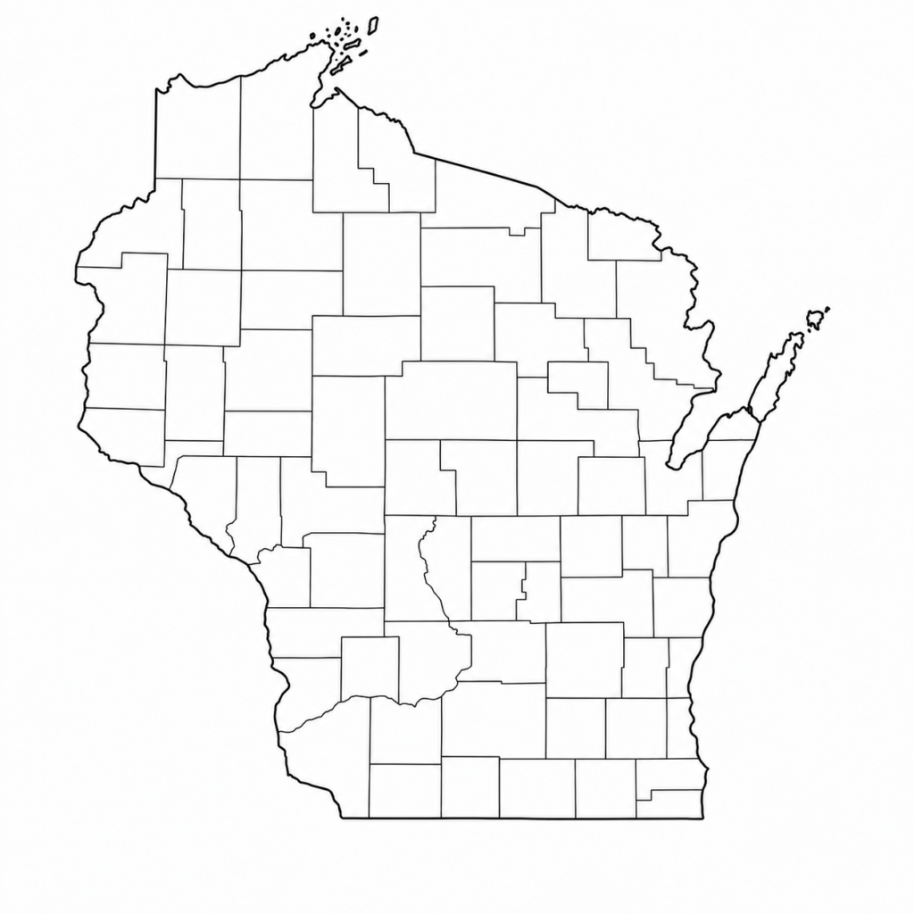 Blank Wisconsin County Map