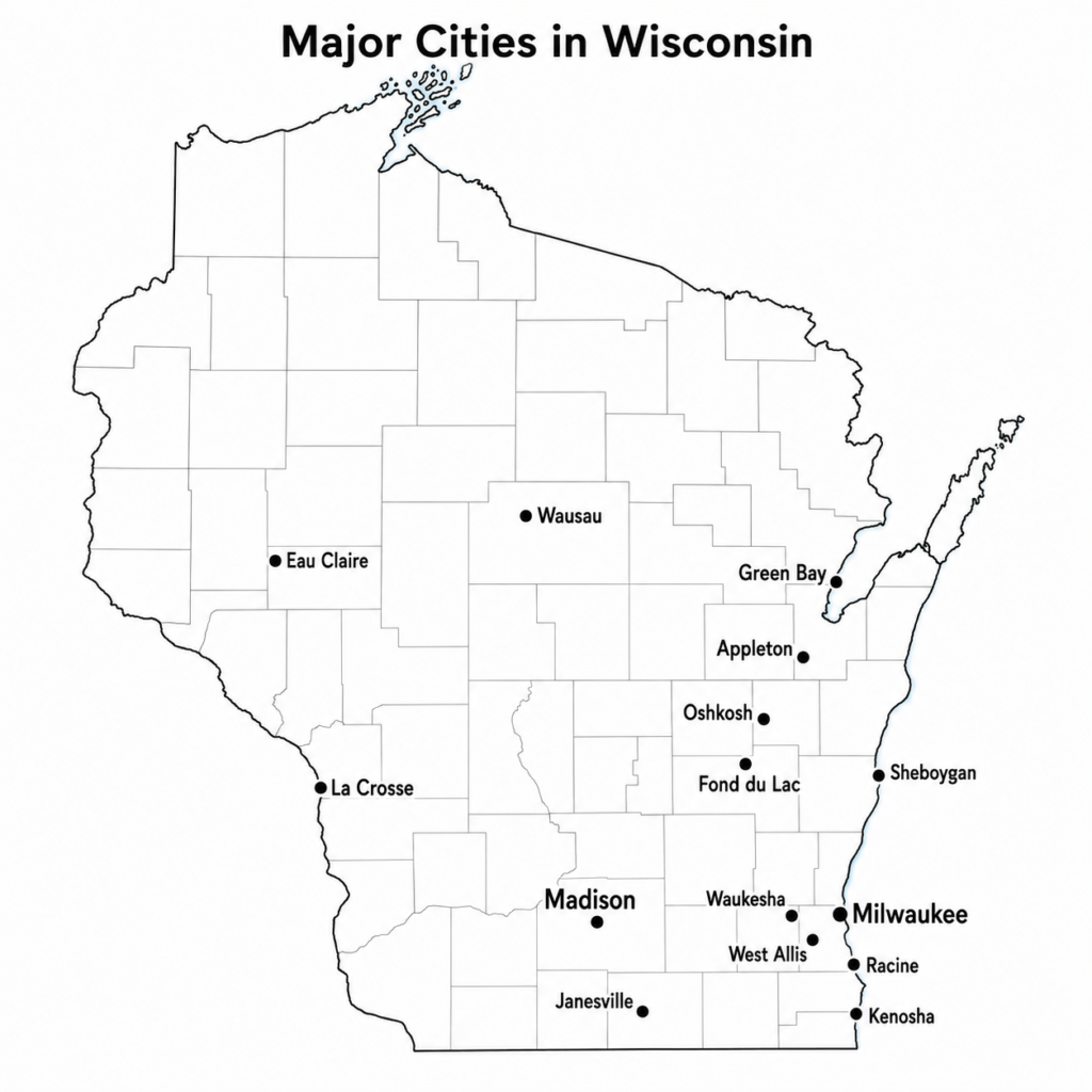 Blank Wisconsin County Map